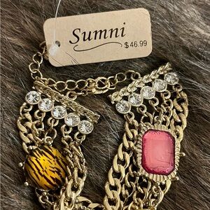 Sunni Gold and Pink Statement Necklace